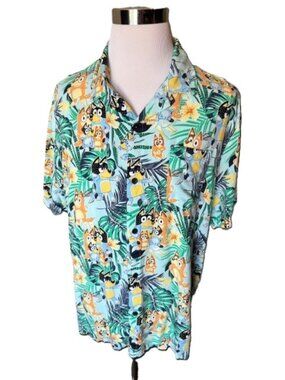 Bluey Men's Short Sleeve Button Down Shirt